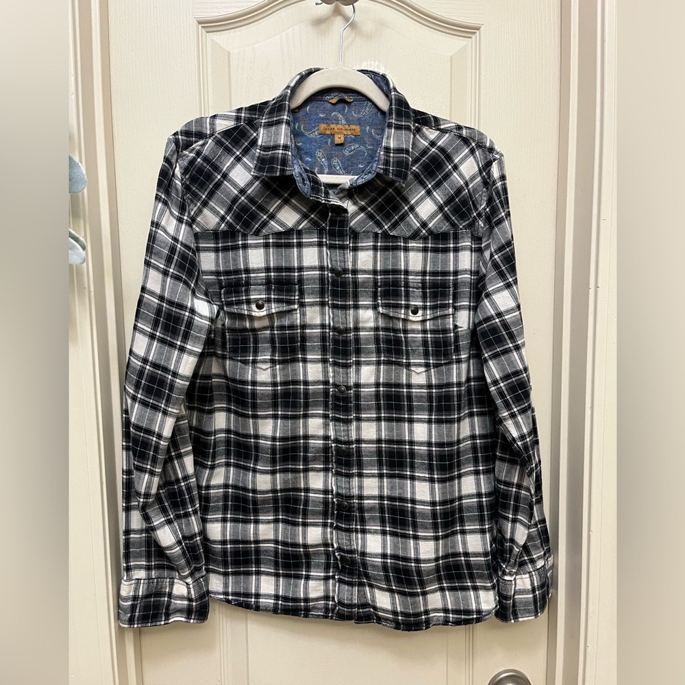 BEA Jachs Girlfriend Pearl Snap Plaid Long Sleeve Western Shirt